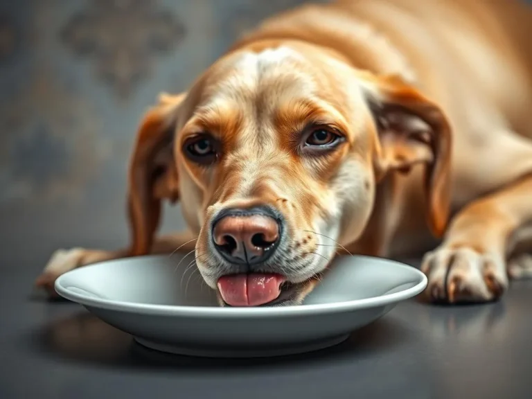 Dog Licking Plate
